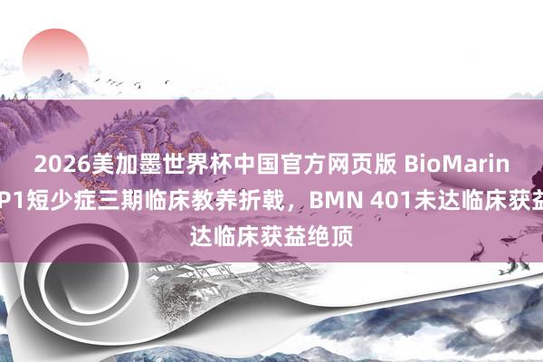 2026美加墨世界杯中国官方网页版 BioMarin ENPP1短少症三期临床教养折戟，BMN 401未达临床获益绝顶