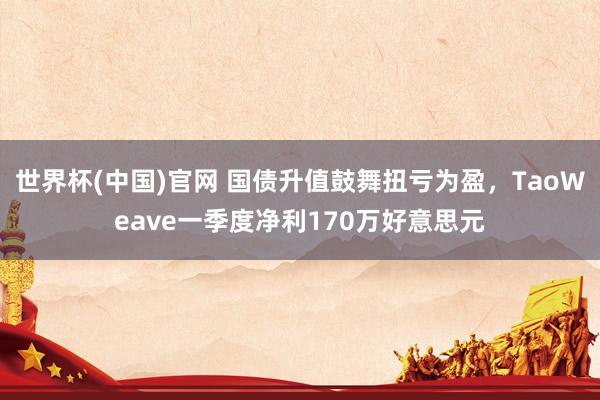 世界杯(中国)官网 国债升值鼓舞扭亏为盈，TaoWeave一季度净利170万好意思元