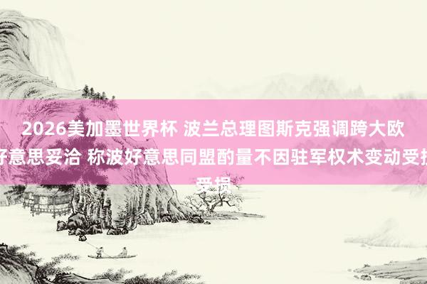 2026美加墨世界杯 波兰总理图斯克强调跨大欧好意思妥洽 称波好意思同盟酌量不因驻军权术变动受损
