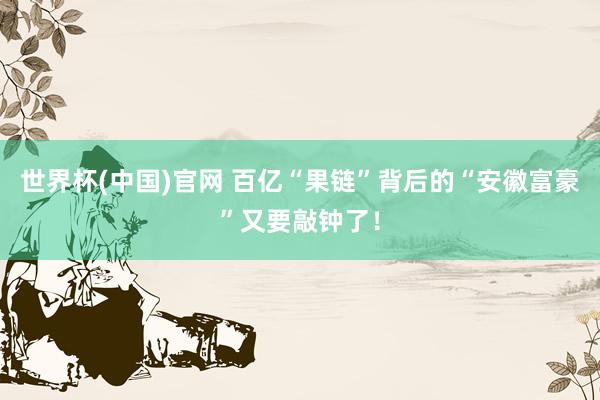 世界杯(中国)官网 百亿“果链”背后的“安徽富豪”又要敲钟了！