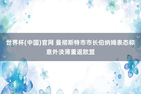 世界杯(中国)官网 曼彻斯特市市长伯纳姆表态称意外淡薄重返欧盟