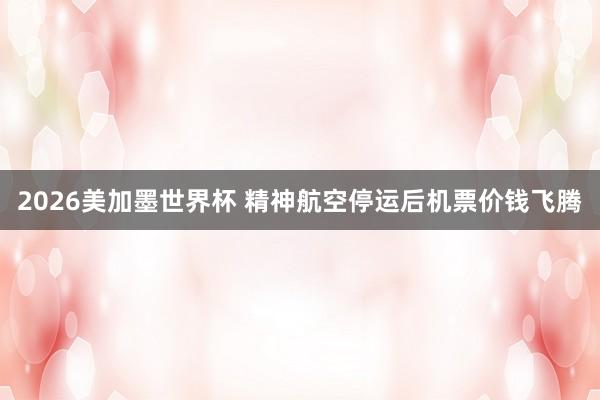 2026美加墨世界杯 精神航空停运后机票价钱飞腾