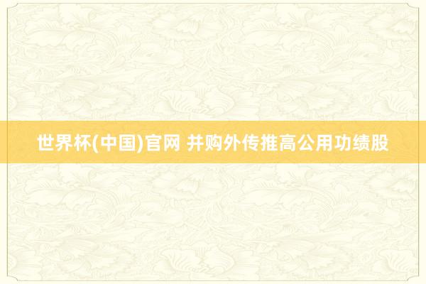 世界杯(中国)官网 并购外传推高公用功绩股