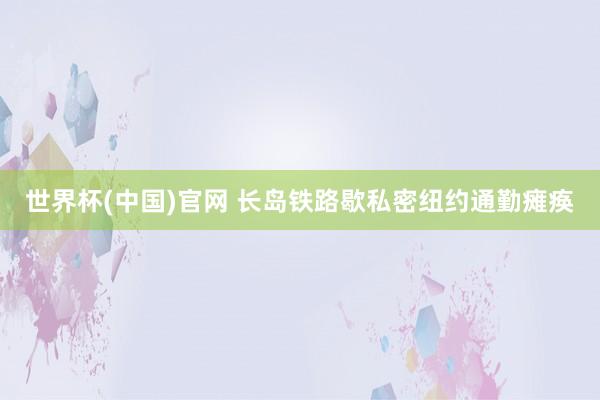 世界杯(中国)官网 长岛铁路歇私密纽约通勤瘫痪