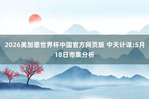 2026美加墨世界杯中国官方网页版 中天计谋:5月18日市集分析
