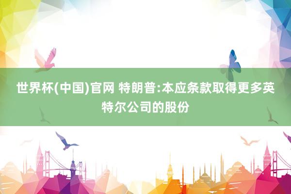 世界杯(中国)官网 特朗普:本应条款取得更多英特尔公司的股份