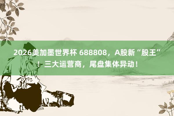 2026美加墨世界杯 688808，A股新“股王”！三大运营商，尾盘集体异动！