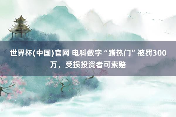 世界杯(中国)官网 电科数字“蹭热门”被罚300万，受损投资者可索赔