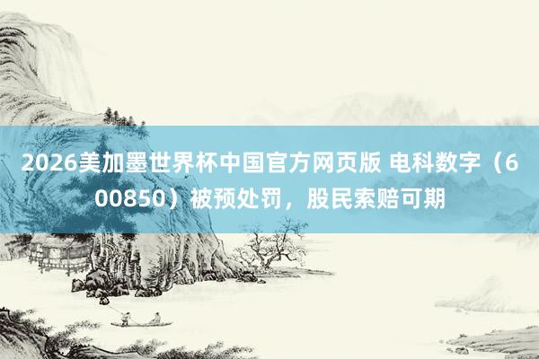 2026美加墨世界杯中国官方网页版 电科数字（600850）被预处罚，股民索赔可期