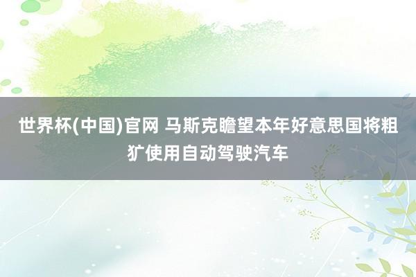 世界杯(中国)官网 马斯克瞻望本年好意思国将粗犷使用自动驾驶汽车
