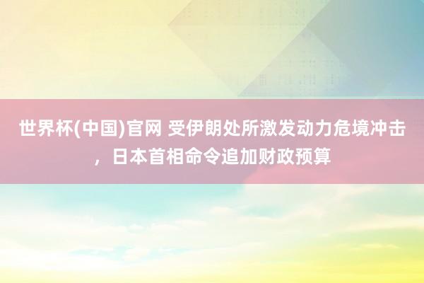 世界杯(中国)官网 受伊朗处所激发动力危境冲击，日本首相命令追加财政预算