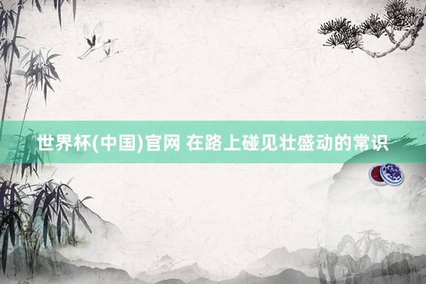 世界杯(中国)官网 在路上碰见壮盛动的常识