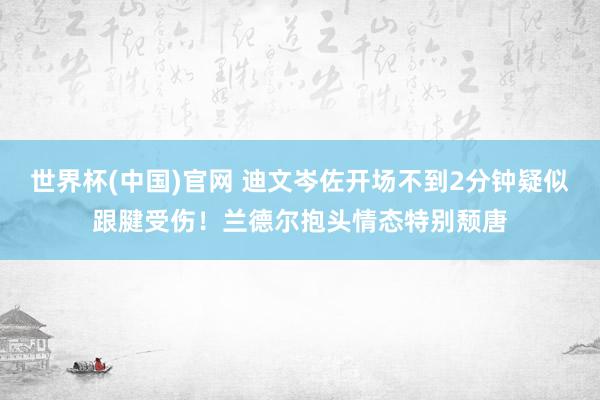 世界杯(中国)官网 迪文岑佐开场不到2分钟疑似跟腱受伤！兰德尔抱头情态特别颓唐
