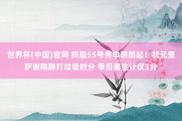 世界杯(中国)官网 同届55号秀申明鹊起！状元里萨谢陶醉打垃圾时分 季后赛生计仅3分