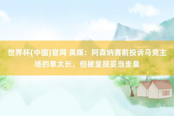 世界杯(中国)官网 英媒：阿森纳赛前投诉马竞主场的草太长，但被呈报妥当圭臬