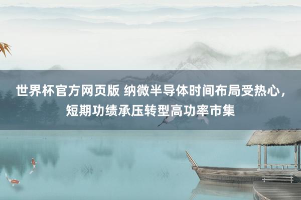 世界杯官方网页版 纳微半导体时间布局受热心，短期功绩承压转型高功率市集
