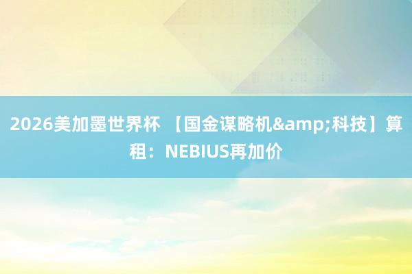 2026美加墨世界杯 【国金谋略机&科技】算租：NEBIUS再加价
