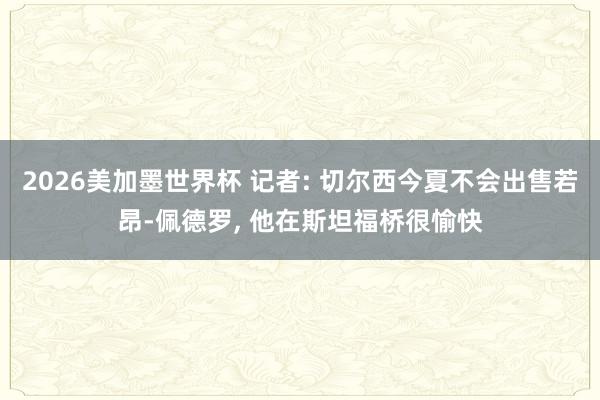 2026美加墨世界杯 记者: 切尔西今夏不会出售若昂-佩德罗， 他在斯坦福桥很愉快