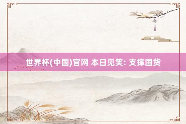世界杯(中国)官网 本日见笑: 支撑国货