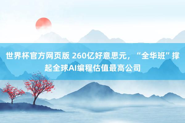 世界杯官方网页版 260亿好意思元，“全华班”撑起全球AI编