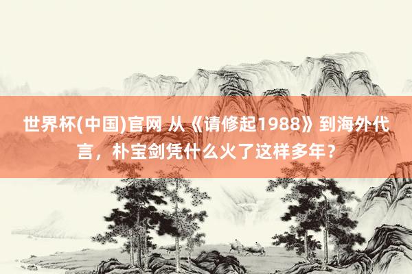 世界杯(中国)官网 从《请修起1988》到海外代言，朴宝剑凭什么火了这样多年？