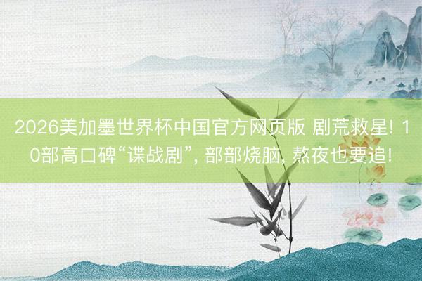 2026美加墨世界杯中国官方网页版 剧荒救星! 10部高口碑“谍战剧”， 部部烧脑， 熬夜也要追!