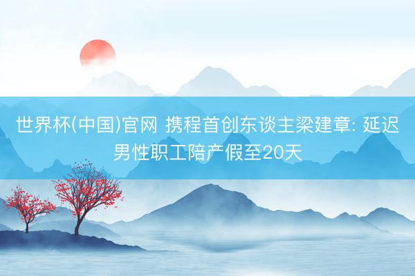 世界杯(中国)官网 携程首创东谈主梁建章: 延迟男性职工陪产假至20天